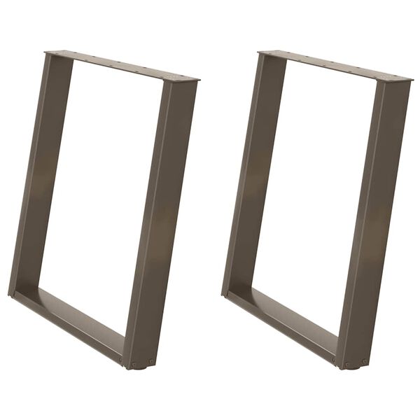 vidaXL Nohy k j&iacute;deln&iacute;mu stolu ve tvaru U, 2 ks, př&iacute;rodn&iacute; ocel, 70 x (72-73) cm, ocel