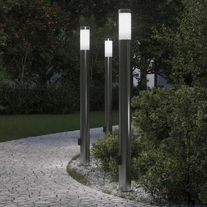vidaXL Sloupkov&aacute; světla se z&aacute;suvkou 3 ks 110 cm nerezov&aacute; ocel IP44
