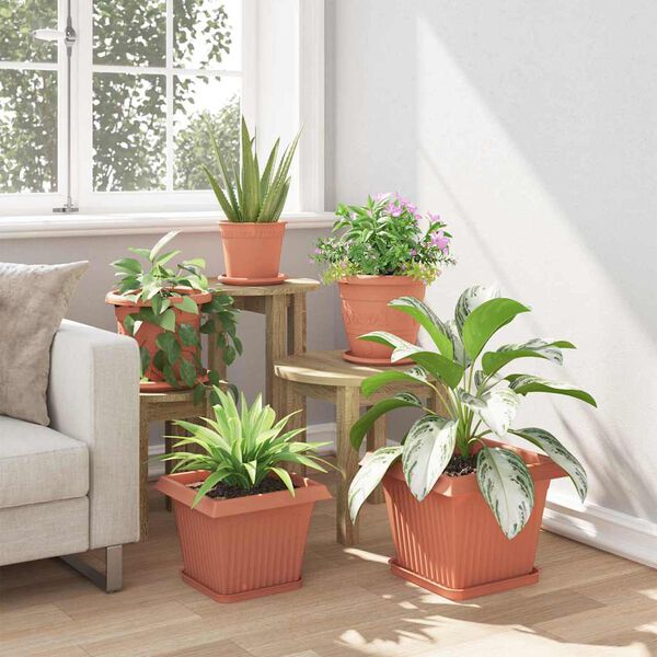 vidaXL Čtvercov&yacute; květin&aacute;č 24 pcs Cihlově červen&aacute; 28,5 x 28,5 x 22 cm