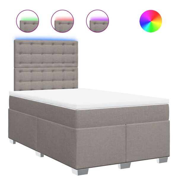 vidaXL Box spring postel s matrac&iacute; taupe 120x200 cm textil