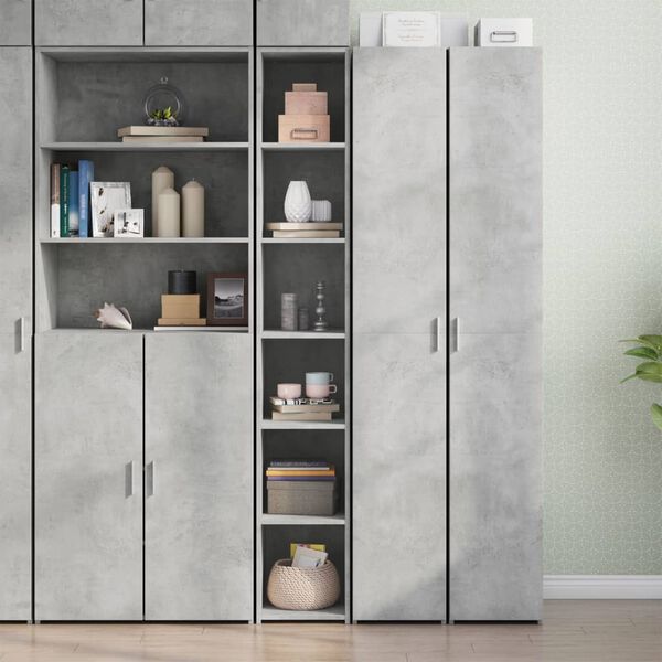 vidaXL Skř&iacute;ň highboard betonově &scaron;ed&aacute; 30 x 41 x 185 cm kompozitn&iacute; dřevo