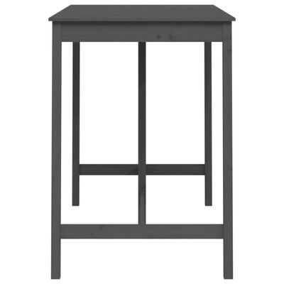 vidaXL Barový stolek šedý 140 x 80 x 110 cm masivní borové dřevo