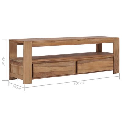 vidaXL TV stolek 120 x 30 x 40 cm masivní teakové dřevo