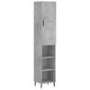 vidaXL Skř&iacute;ň highboard betonově &scaron;ed&aacute; 34,5x34x180 cm kompozitn&iacute; dřevo