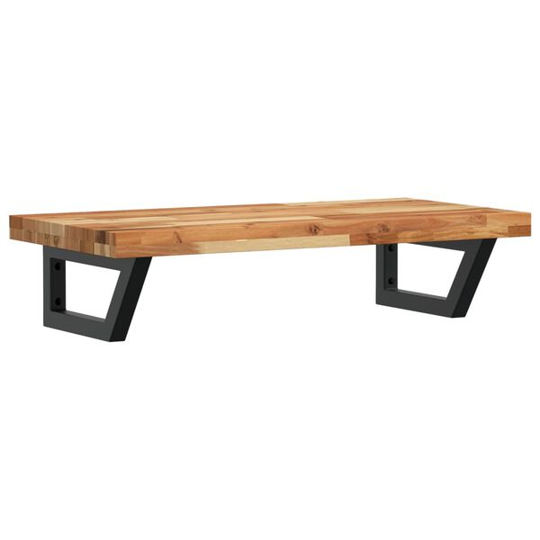 vidaXL Deska pod umyvadlo n&aacute;stěnn&aacute; ocel a masivn&iacute; ak&aacute;ciov&eacute; dřevo