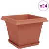 vidaXL Květin&aacute;če 24 ks Cihlově červen&aacute; Plast