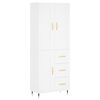 vidaXL Skř&iacute;ň highboard b&iacute;l&aacute; 69,5 x 34 x 180 cm kompozitn&iacute; dřevo
