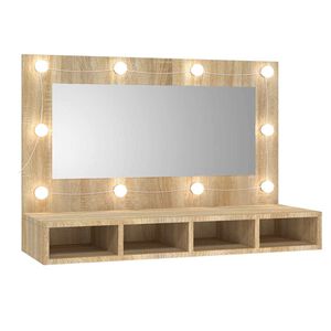 vidaXL Zrcadlov&aacute; skř&iacute;ňka s LED dub sonoma 90x31,5x62 cm
