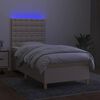 vidaXL Box spring postel s matrac&iacute; a LED kr&eacute;mov&aacute; 80 x 200 cm textil