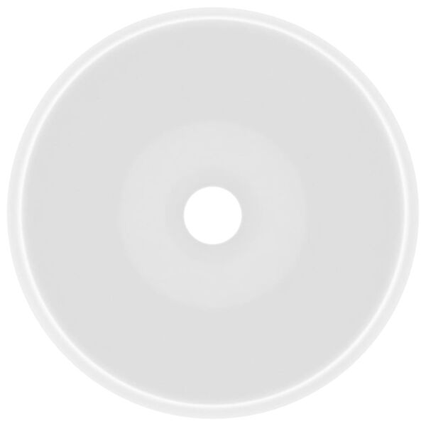 vidaXL Luxusní umyvadlo kulaté matné bílé 40 x 15 cm keramické