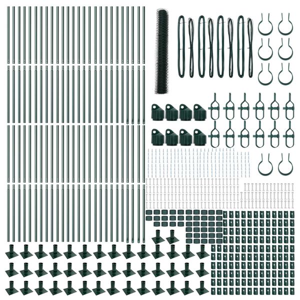 vidaXL Plotový sloupek. Zelená 100 x 1,2 m (50 mm síť) Ocel a PVC