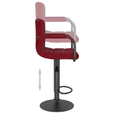 vidaXL Barové židle 2 ks vínové samet