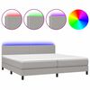 vidaXL Box spring postel s matrac&iacute; a LED světle &scaron;ed&aacute; 200x200 cm textil