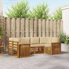 vidaXL Rohov&aacute; sofa sada 6 pcs Př&iacute;rodn&iacute; Masivn&iacute; ak&aacute;tov&eacute; dřevo