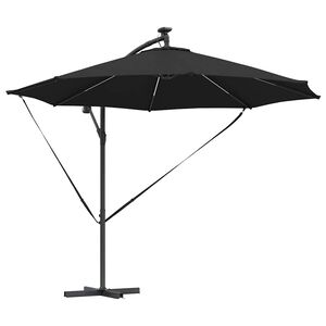 vidaXL Slunečn&iacute;k 294 x 294 x 248 cm Polyester a hlin&iacute;k Čern&aacute;