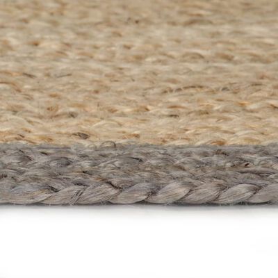 vidaXL Ručně vyrobený koberec z juty s šedým okrajem 120 cm