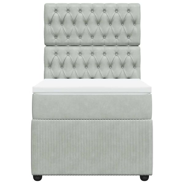 vidaXL Box spring postel s matrac&iacute; světle &scaron;ed&aacute; 80 x 200 cm samet