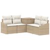 vidaXL Set pohovek 5 ks Beige a kr&eacute;mov&aacute; b&iacute;l&aacute; Poly ratan a ocel