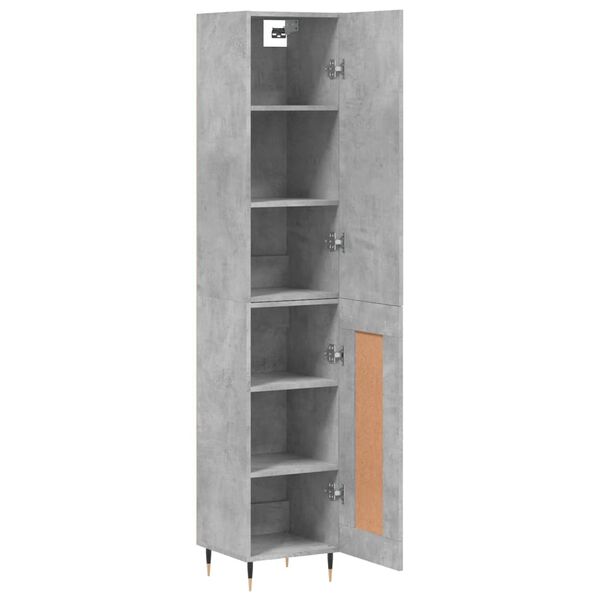 vidaXL Skř&iacute;ň highboard betonově &scaron;ed&aacute; 34,5x34x180 cm kompozitn&iacute; dřevo