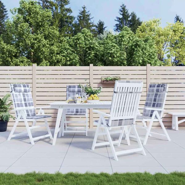 vidaXL Podu&scaron;ky na židli s vysok&yacute;m opěradlem 4 ks &scaron;ed&eacute; k&aacute;rovan&eacute; oxford