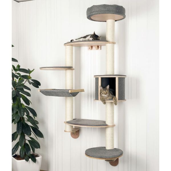 Kerbl Nástěnné škrabadlo pro kočky Dolomit XL Tofana šedé 185 cm 81541