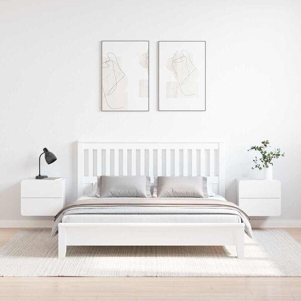 vidaXL Nočn&iacute; stolek 2 pcs B&iacute;l&aacute; 39 x 34 x 33 cm Masivn&iacute; borov&eacute; dřevo