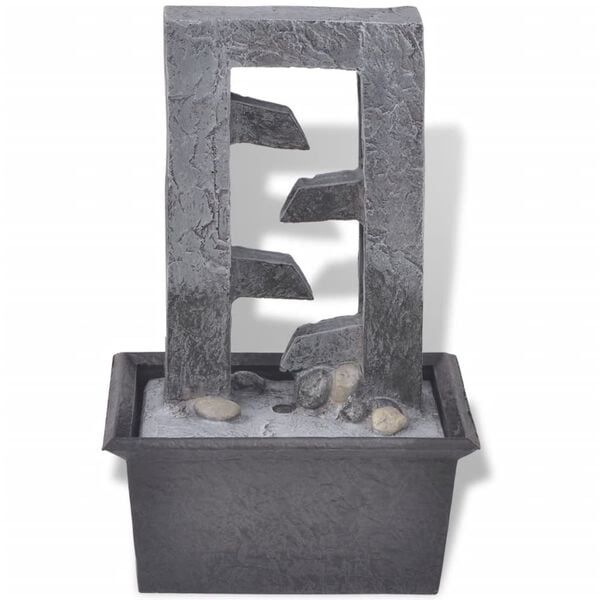 vidaXL Interiérová fontánka s LED osvětlením, polyresin