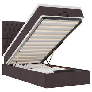 vidaXL Osmansk&yacute; r&aacute;m postele s matrac&iacute; tmavě &scaron;ed&aacute; 90x190cm textil