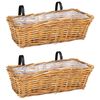 vidaXL Z&aacute;věsn&yacute; květinov&yacute; ko&scaron; 2 pcs Hněd&aacute; 48 x 22 x 15 cm Lacak ratan