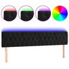 vidaXL Čelo postele s LED čern&eacute; 180 x 7 x 78/88 cm samet