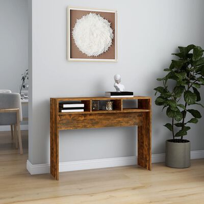 vidaXL Konzolový stolek kouřový dub 105 x 30 x 80 cm kompozitní dřevo