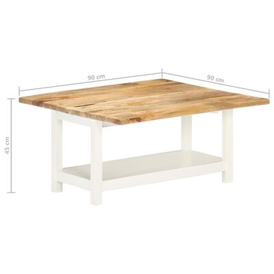 vidaXL Rozkládací konferenční stolek bílý 90x(45–90)x45 cm mangovník