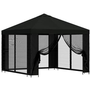 vidaXL Zahradn&iacute; alt&aacute;n se stěnami 3 x 3 m Čern&aacute; Polyester a ocel