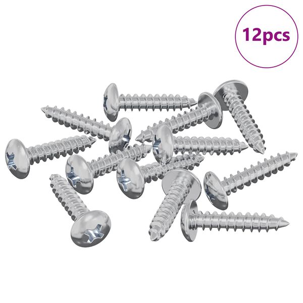 vidaXL Dřevěn&eacute; &scaron;rouby 12 pcs Stř&iacute;brn&aacute; M3,5 x 20 mm Ocel