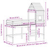 vidaXL Patrová postel s žebříkem a střechou 90 x 200 cm borovice