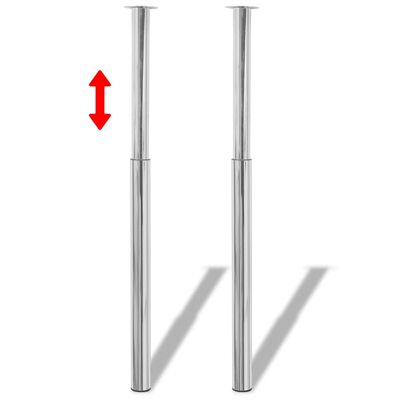 vidaXL Teleskopické nohy ke stolu 4 ks chrom 710 mm–1 100 mm