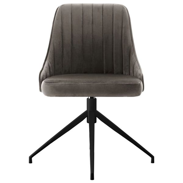 vidaXL J&iacute;deln&iacute; židle 2 ks tmavě &scaron;ed&eacute; samet