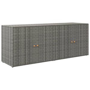 vidaXL Zahradn&iacute; &uacute;ložn&aacute; skř&iacute;ň &scaron;ed&aacute; 198 x 55,5 x 80 cm polyratan