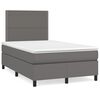 vidaXL Box spring postel s matrac&iacute; &scaron;ed&aacute; 120x200 cm uměl&aacute; kůže