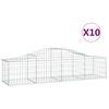 vidaXL Klenut&eacute; gabionov&eacute; ko&scaron;e 10 ks 200x50x40/60 cm pozinkovan&eacute; železo