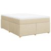 vidaXL Box spring postel s matrac&iacute; kr&eacute;mov&aacute; 140x190 cm textil