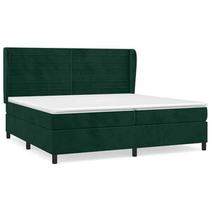 vidaXL Box spring postel s matrac&iacute; tmavě zelen&aacute; 200x200 cm samet