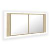 vidaXL LED koupelnov&eacute; zrcadlo dub sonoma 100 x 12 x 45 cm akrylov&eacute;
