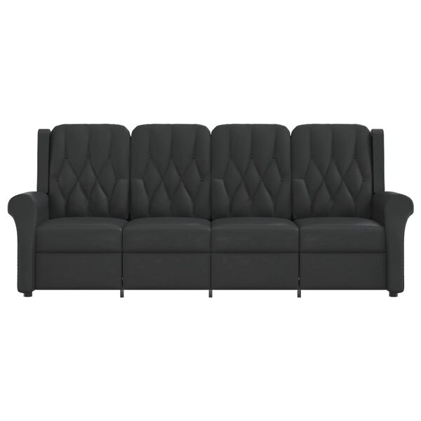 vidaXL 4m&iacute;stn&eacute; mas&aacute;žn&iacute; polohovac&iacute; křeslo čern&eacute; leskl&aacute; uměl&aacute; kůže