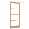 vidaXL Posuvn&eacute; dveře Př&iacute;rodn&iacute; 93 x 211 cm Masivn&iacute; borov&eacute; dřevo a sklo
