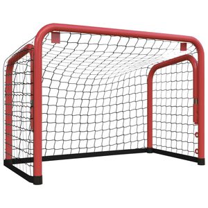 vidaXL Hokejov&aacute; branka se s&iacute;t&iacute; červen&aacute;/čern&aacute; 68x32x47cm ocel/polyester