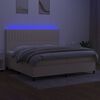vidaXL Box spring postel s matrac&iacute; a LED kr&eacute;mov&aacute; 200x200 cm textil