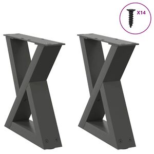 vidaXL Nohy konferenčn&iacute;ho stolku 2 ks antracitov&eacute; 30 x (30-31,3) cm ocelov&eacute;