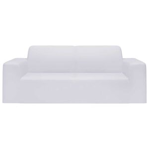 vidaXL Strečov&yacute; potah na dvoum&iacute;stnou pohovku b&iacute;l&yacute; polyesterov&yacute; žerzej
