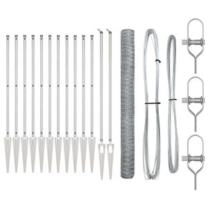 vidaXL Plotov&yacute; sloupek. Stř&iacute;brn&aacute;